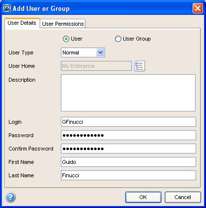 Chapter 4: Managing User Accounts 48 2 Click Add. The Add User or Group dialog box appears. 3 Enter the information in the available text boxes.