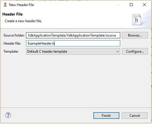 Picture 22: Creating a new Interface Note: Both files need to have the correct ending tag, for example the implementation file.c Picture 23: Creating h.