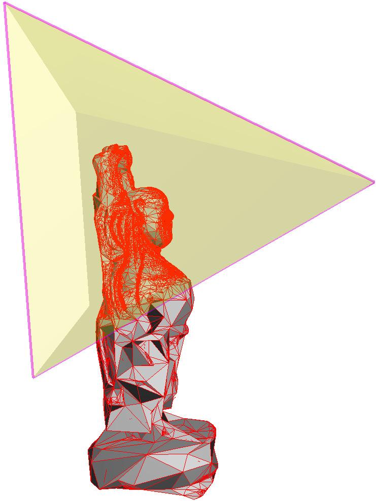 Figure 8 shows an example of view-dependent visualization of a 3D multiresolution mesh. Vertices out of the viewpoint are removed using visibility criteria.