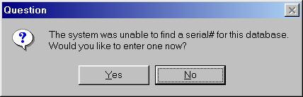 Serialization & Module Activation (Product Key Entry) Installing the serial number When the above screen appears, click on Yes to continue.