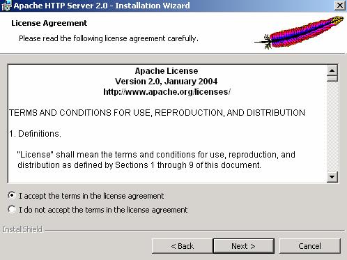 5) On the Apache License Agreement page (Figure 1.