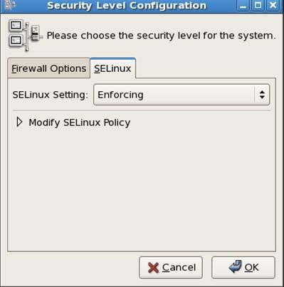 Security Level and Firewall.