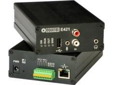 E417 - Decoder / Mixer With the same characteristics as E415, it can also play sound from files stored in an external USB