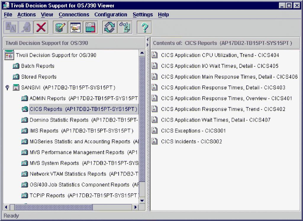 Opening a Library changes to an open folder to indicate you are working with that library.) Running a Report Each report is identified by the description that was defined in the database.