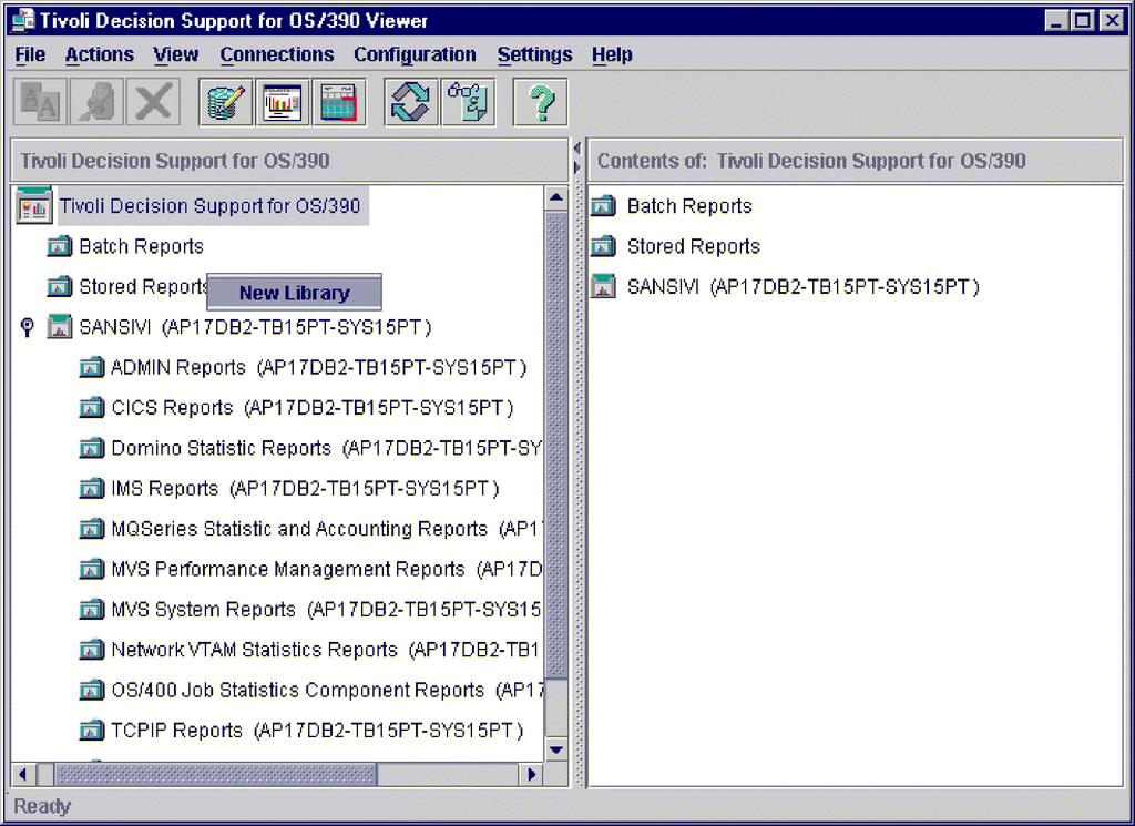 Adding a Library Adding a Library to the Viewer To add a new library, from the Tivoli Decision Support for OS/390 Viewer window: 1.