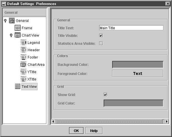 Customizing the Chart Area Font Select Change to set the type and size of font used in the chart area. 3. Select OK to close the dialog and return to the DataView.