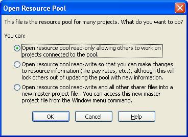 Customising Project Information OPENING A RESOURCE POOL You may want to open a resource pool file to view, add, or edit the resource information.