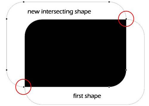 Step 3: Intersect the Shape In the Options Bar, click on the Intersect Shape Area icon. Click once on the document to place the new intersecting shape.