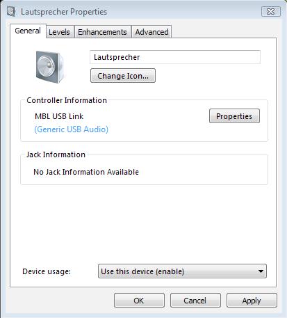 MBL USB LINK MCMI Select the MBL USB Link from the list of speakers.