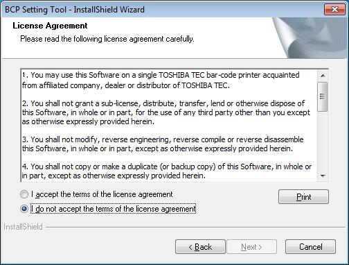 3. The [License Agreement] screen appears.