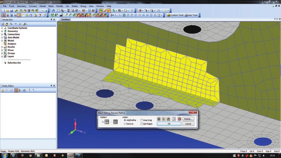 Meshing Max quads A new max quads option has been added to Femap 11.3 that minimizes the number of triangles produced in a shell mesh within the specified allowable element aspect ratio setting.
