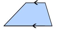 nonparallel sides (legs) Length of median is half the sum of the lengths of the