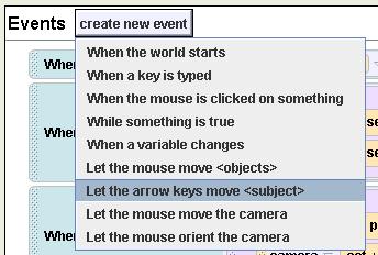 A different type of event Let s try a different type of event in order to allow the user to use the arrow keys to move