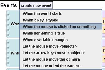 Complete the event In the event s pane, Create a new event.