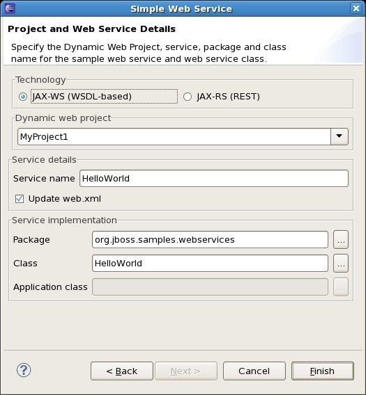 Generation Figure 2.2. Simple Web Service - Project and Web Service Details 3.
