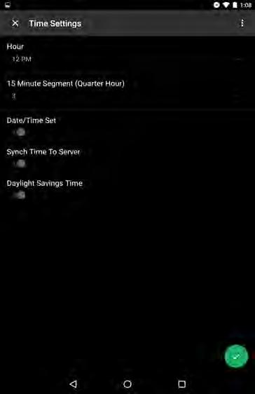 Date and Time Settings (View only) Date Settings: Displays Day, Month, and Year after the device reads the