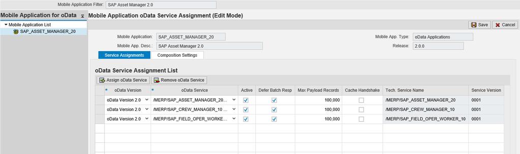 Build a hierarchy between assigned services using Composition Settings.