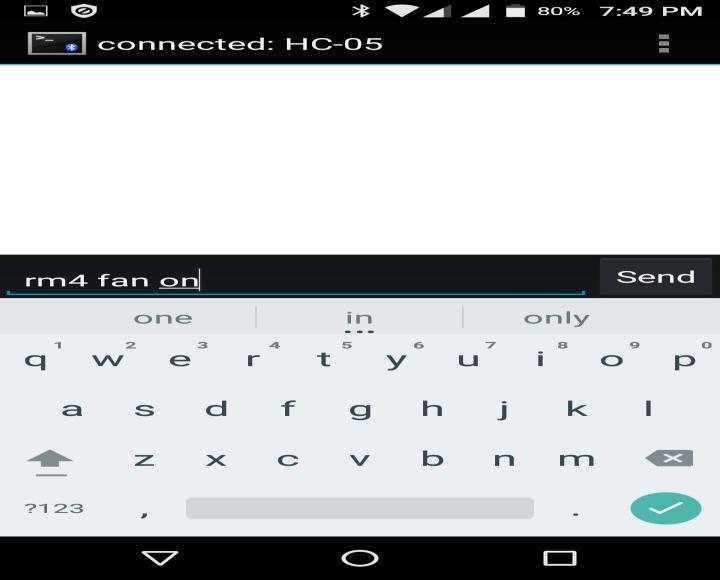 3.6.2 Typing Interface and After Sending Message Fig 3.6.2A we are showing typing interface of our app. Left side is text area and right side is sending option. Fig 3.6.2A: Typing Interface After sending SMS our app interface is Fig 3.