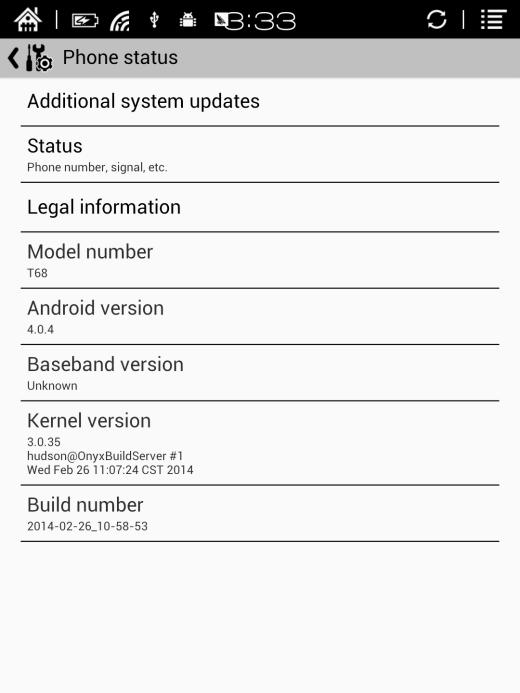 5.9.5 About More information about the devices are listed here, including system update, notification, battery