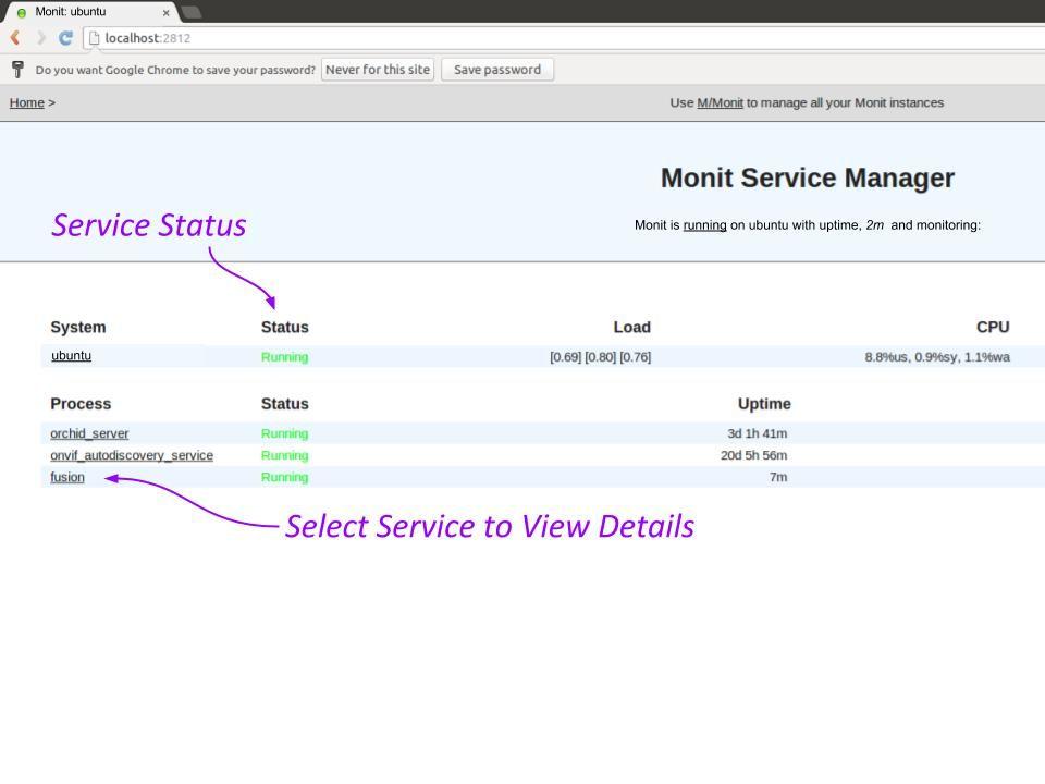 The status of each service is listed in the Status column. 3.