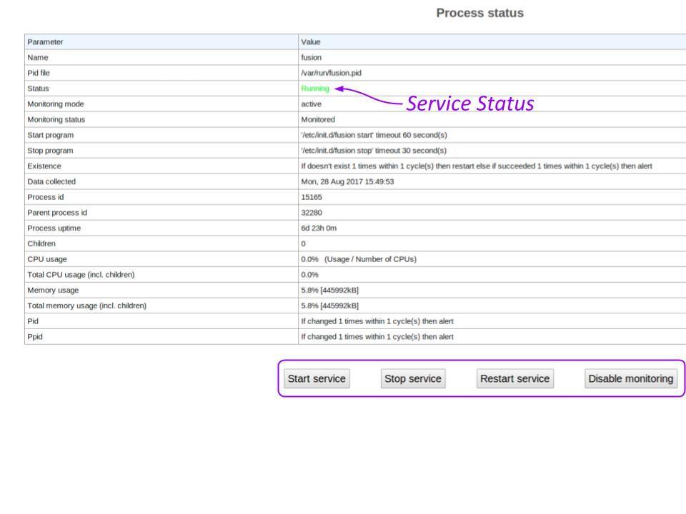 Orchid Fusion VMS Installation Guide v2.4.0 28 4. Click the Stop Service button to stop the selected service. This action will keep the service off until the Start Service button is clicked. 5.