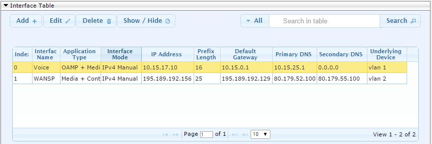 Microsoft Skype for Business & Flowroute SIP Trunk To configure the IP network interfaces: 1. Open the IP Interfaces Table page (Configuration tab > VoIP menu > Network > IP Interfaces Table). 2.