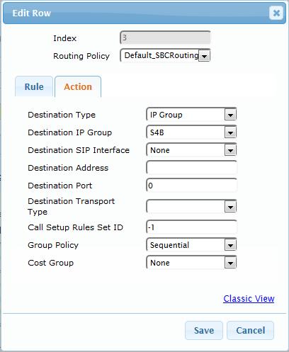 Configuration Note 4. Configuring AudioCodes E-SBC Figure 4-48: Configuring IP-to-IP Routing Rule for ITSP to S4B Action tab 5.