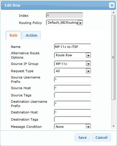 Microsoft Skype for Business & Flowroute SIP Trunk Figure 4-49: Configuring IP-to-IP Routing Rule for Fax to ITSP Rule tab c.