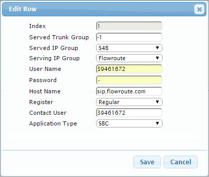 Configuration Note 4. Configuring AudioCodes E-SBC 4.15 Step 15: Configure Registration Accounts This step describes how to configure SIP registration accounts.