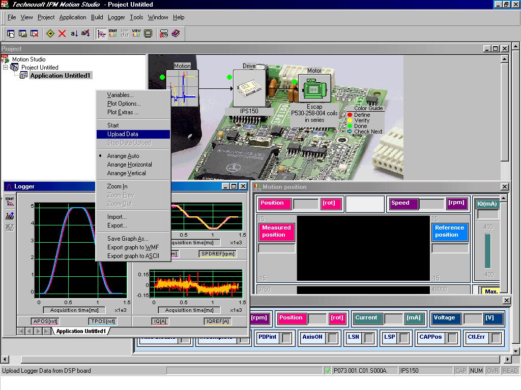 Figure 25. The Data Logger dialog More details about the data analysis tools (Logger and Control Panel) are presented in the IPM Motion Studio User Manual. 7.