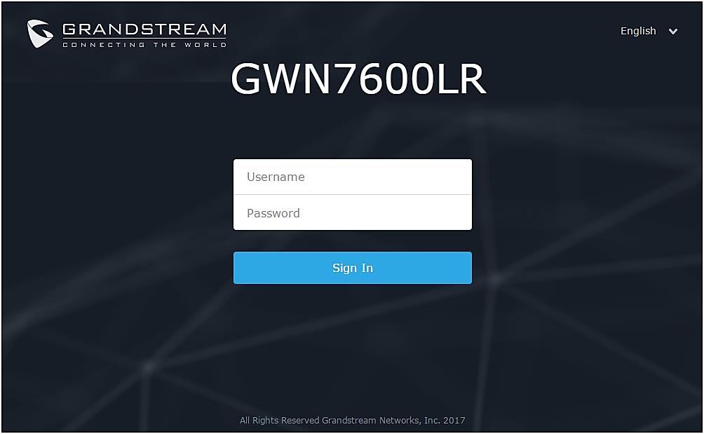 To access the Web GUI: Figure 7: GWN7600LR Web GUI Login Page 1. Make sure to use a computer connected to the same local Network as the GWN7600LR. 2. Ensure the device is properly powered up. 3.