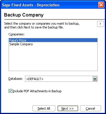 Step 1: Backing Up Your Data To back up your data 1. Select File/Company Utilities/Backup Company from the menu bar. The Backup Company dialog appears. 2.