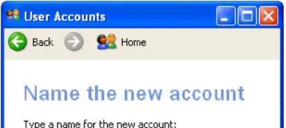 CLIENT OPERATING SYSTEM 4. New User Accounts wizard will open.