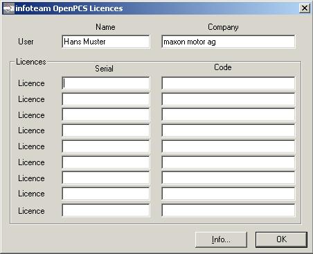 5.2 Licence Key Configuration In order to be able to use the OpenPCS programming tool a valid licence key has to be configured. Open the Licence Dialog to check if a valid licence is available.