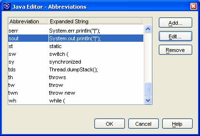 0415765 Productivity Hint Use NetBeans IDE s inbuilt abbreviations functionality to your advantage by using it to fix common typographical errors automatically, much like how AutoCorrrect works in