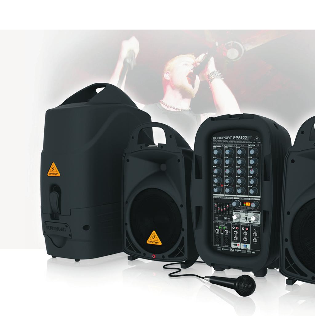 Ultra-compact 500-Watt, 6-channel portable PA system Perfect for parties, schools, corporate and educational presentations, seminars, aerobics, auctioneers, working musicians, tour guides, weddings,