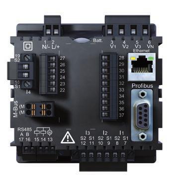 The large number of digital inputs and outputs (up to 4 x IN and 6 x OUT) enables the integration of subordinate measurement points in the same way as the UMG 96RM is integrated into upstream systems.
