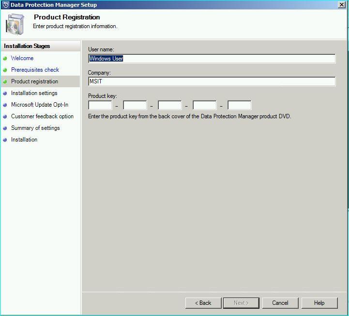 9. The setup process will now confirm the amount of space required in order to install DPM on the