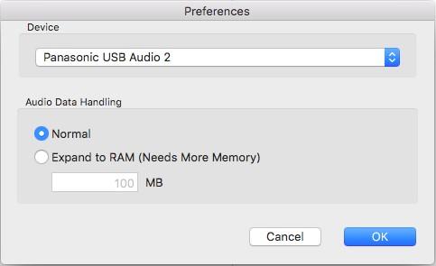 To playback finer audio quality, choose [Expand to RAM] [Normal] Reading audio data by normal file access mode.