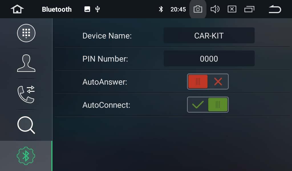 Tap CAR-KIT to enter a different name. (2) You can change the PIN Number (Bluetooth pairing password).