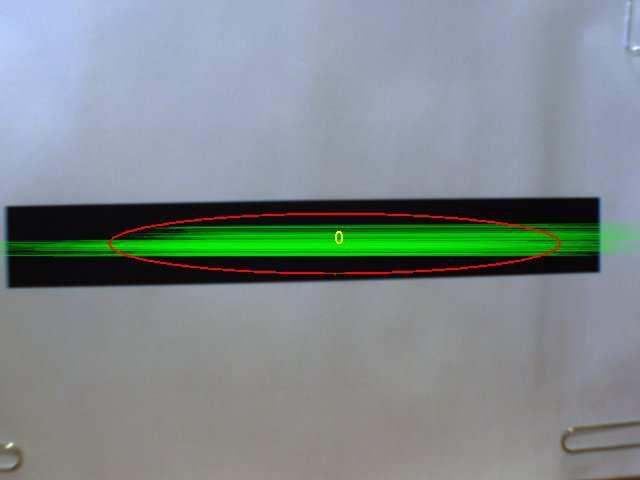 In (a) we can see the set of particles particles (green lines) and the estimated