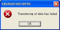 If Transferring of the Data Fails If transferring of the data fails, the following message appears. 1 Click the [OK] button.