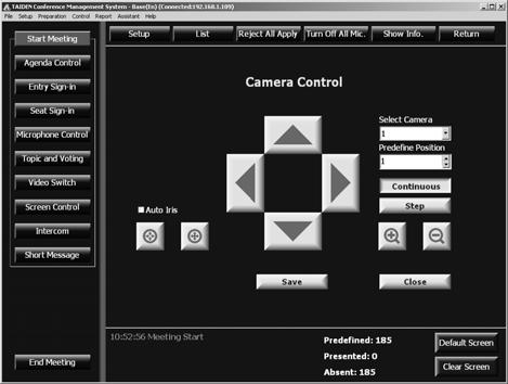 Setup video matrix: set input/output channels for computer, camera and other video apparatus according to the connections between video equipment and video switch unit.