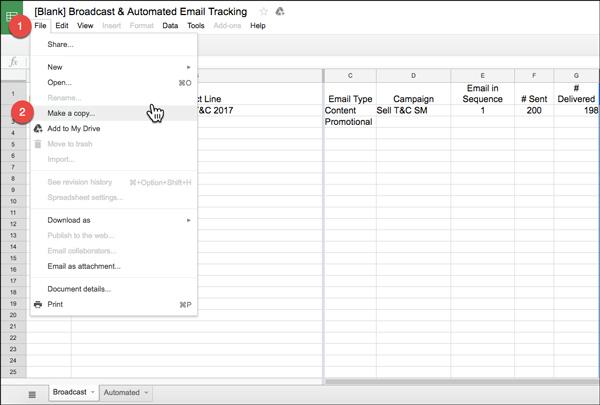 This sheet will make it EASY to track BOTH broadcast and automated emails and get you started with your very own data warehouse.