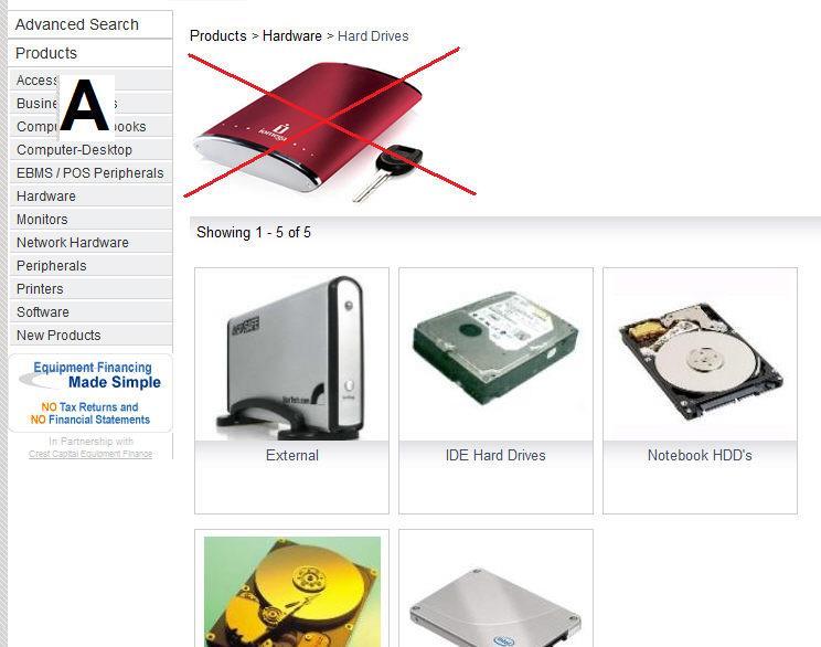 Creating Website Content example A example B Inventory Item - The Detail Image is the primary image used within
