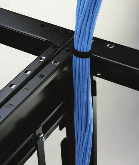 The innovative internal and external cable management were designed with total flexibility in mind, including cable tray and overhead cable ladder Unistrut interface kits.