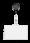 x 68 25 2025 000 ID Card Holder + badge reel front clear PS (Polystyrene) and bottom part clear frosted PP,