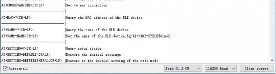 Fig1: Enter AT+HELP=? to get AT Command List Bluetooth Connection Before using BLE4.1 series devices, it is better to know some key buttons first.