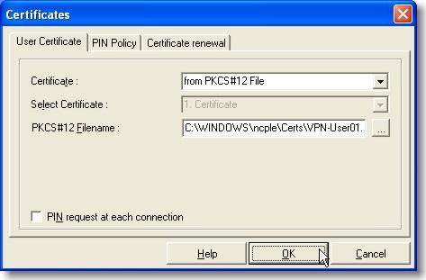 used; one needs to configure the location of the (soft)certificate to be used.