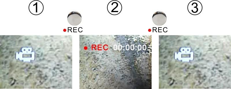 5.3. Recording video 1&2. Press the REC button to start record video 3.